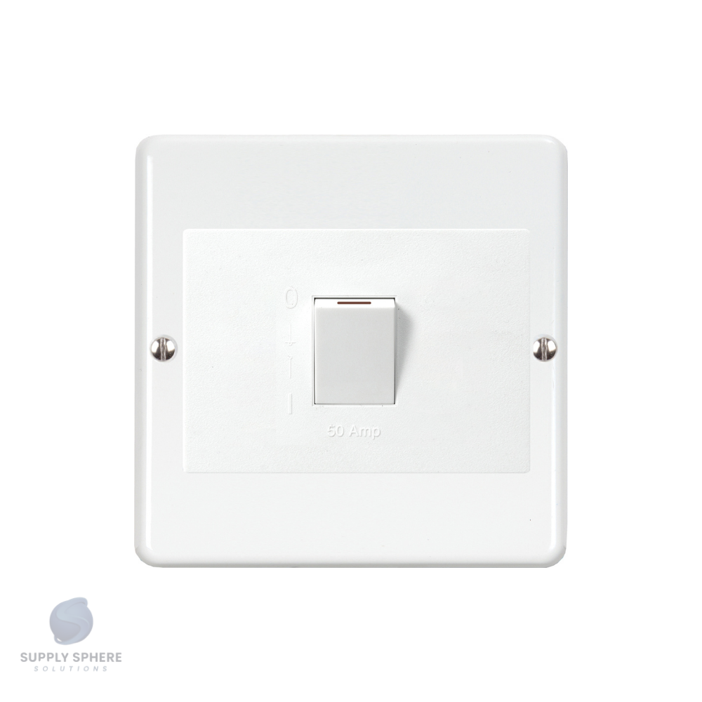 100X100 50A DP ISOLATOR STL WHITE