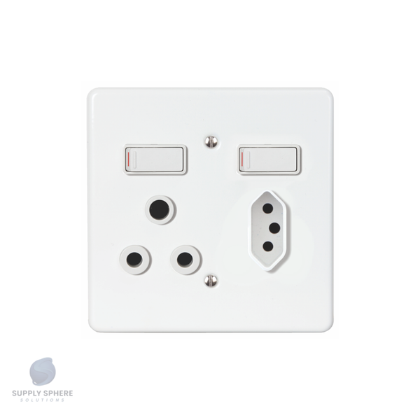 100X100 1XIEC, 1XSOC SOCKET MONOBLOCK WHITE
