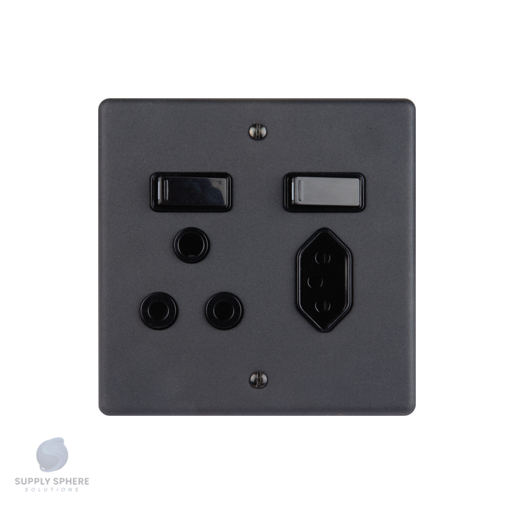 100X100 16A/IEC MONO MATT BLACK
