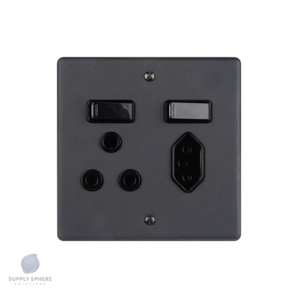 100X100 16A/IEC MONO MATT BLACK