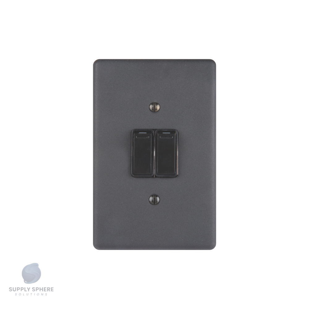 100X50 2 LEVER SWITCH MATT BLACK