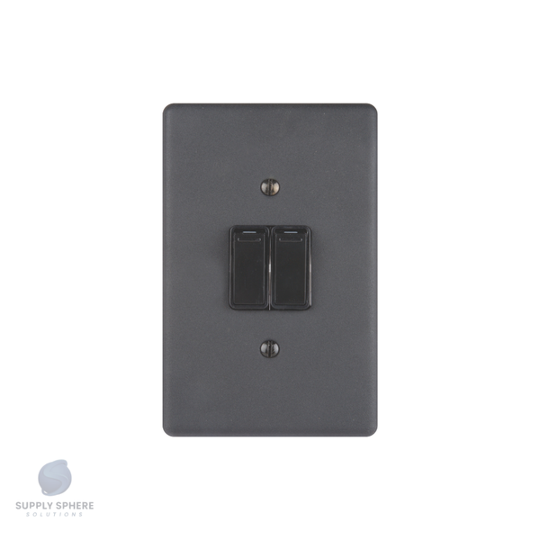 100X50 2 LEVER SWITCH MATT BLACK