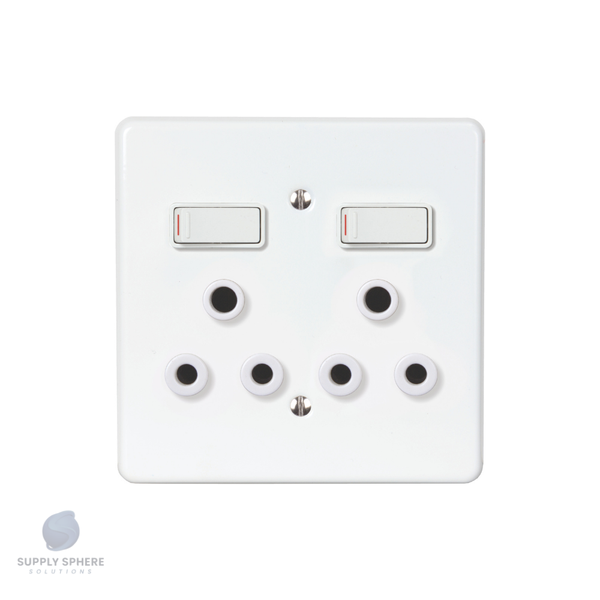 100X100 DBL SOCKET STL MONOBLOCK WHITE