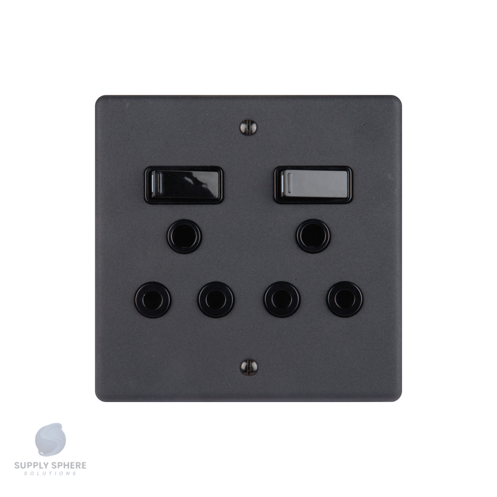 100X100 DBL SOCKET MATT BLACK