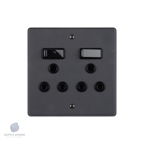 100X100 DBL SOCKET MATT BLACK