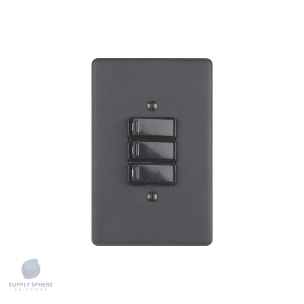 100X50 3 LEVER SWITCH MATT BLACK