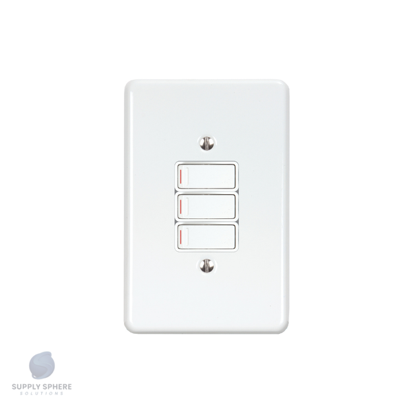 100X50 3 LEVER SWITCH STL WHITE