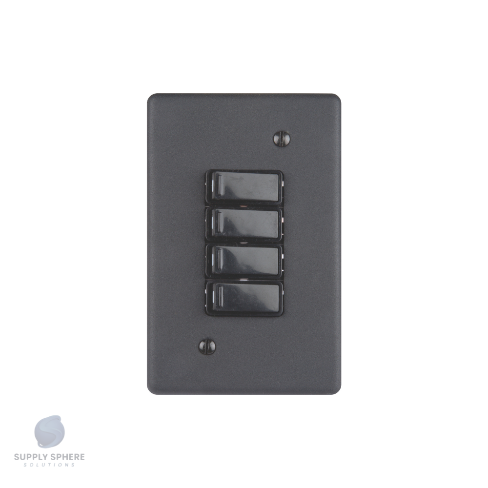 100X50 4 LEVER SWITCH MATT BLACK