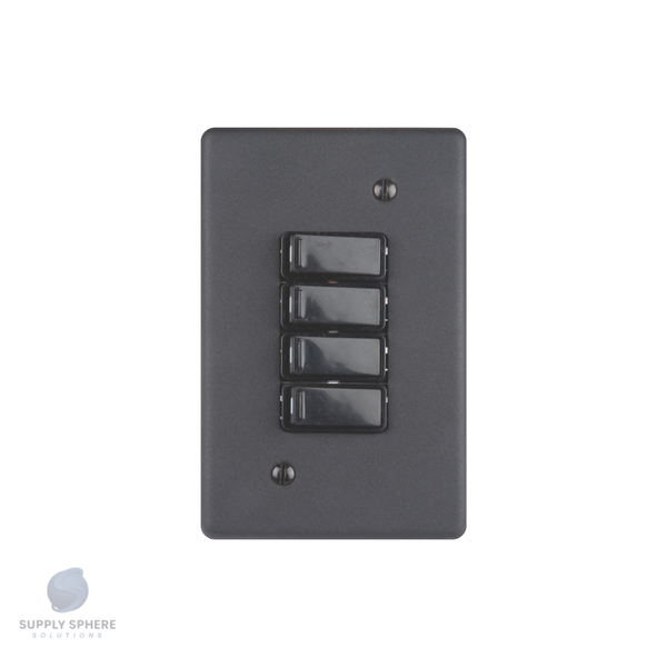 100X50 4 LEVER SWITCH MATT BLACK