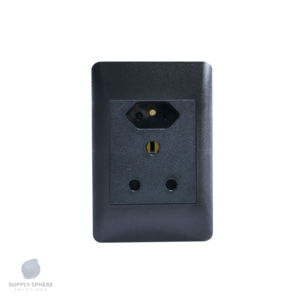 Apollo 100x50 SINGLE 16A  + 1 x IEC UN-SWITCHED Sapphire Black