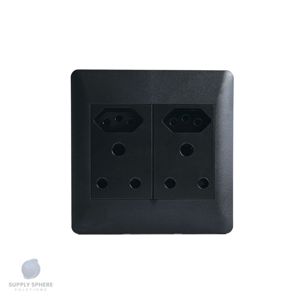 Apollo 100X100  DBL SOC & 2IEC UN-SWITCHED Edgy Sapphire Black