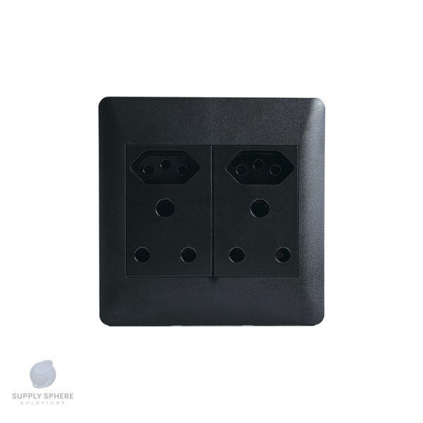 Apollo 100X100  DBL SOC & 2IEC UN-SWITCHED Edgy Sapphire Black