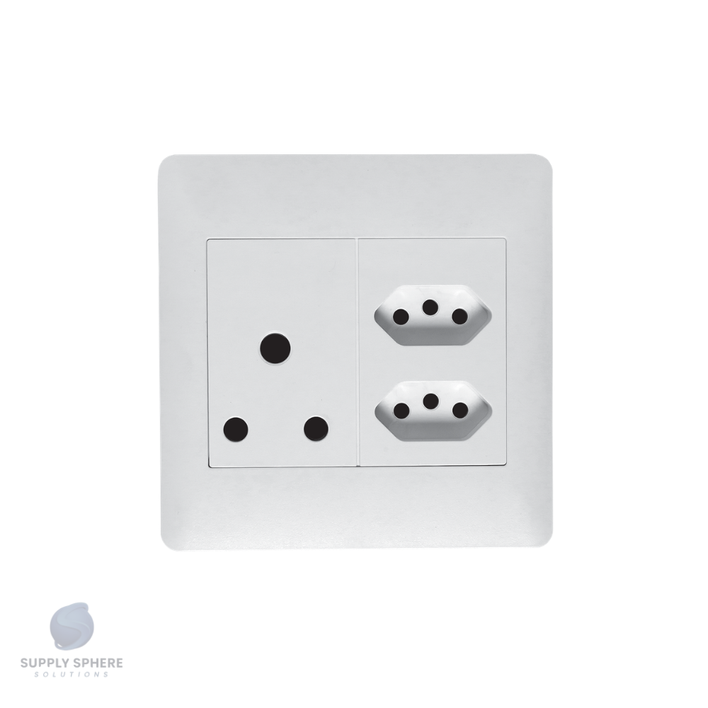 Apollo 100x100 1x16A, 2xIEC Contemporary White