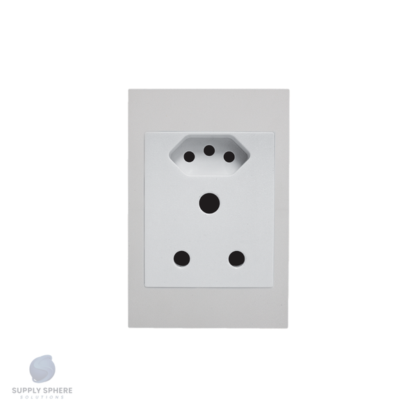 Apollo Shadow 100x50 SINGLE 16A  + 1 x IEC UN-SWITCHED  Contemporary White