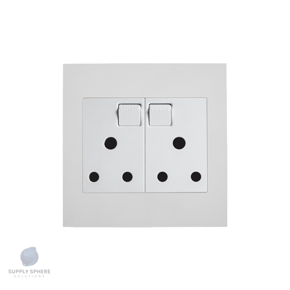 Apollo Shadow 100 X100 DBL SOCKET Contemporary White