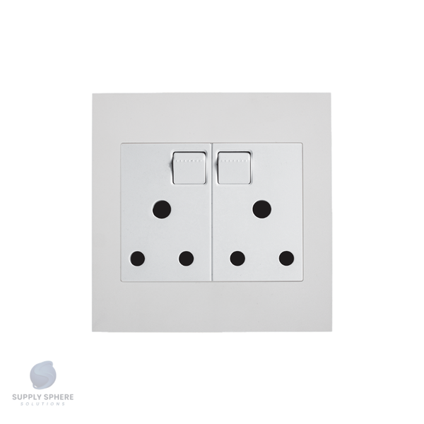 Apollo Shadow 100 X100 DBL SOCKET Contemporary White