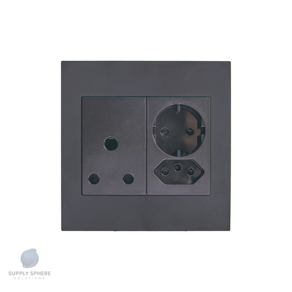 Apollo Shadow  100X100 16A, 1x SHUKO/IEC UN-SWITCHED Edgy Sapphire Black