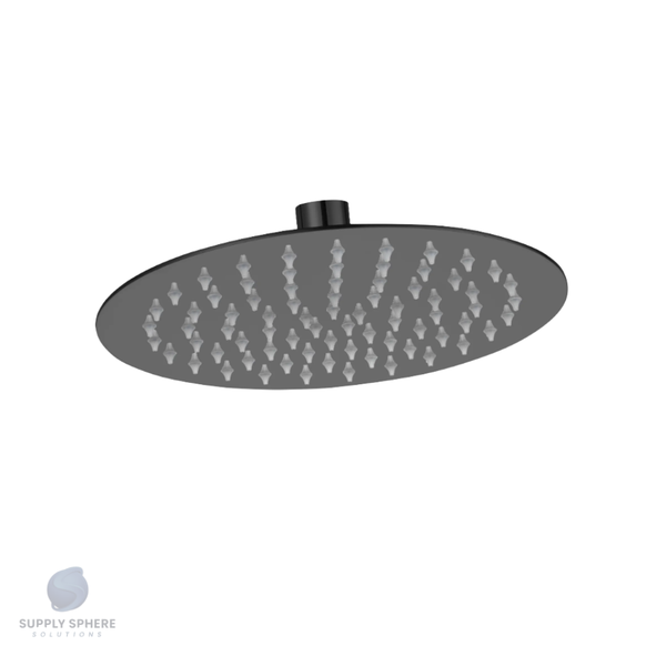 Brevik Round Shower Thin Shower Rose 304 SS 250mm Black