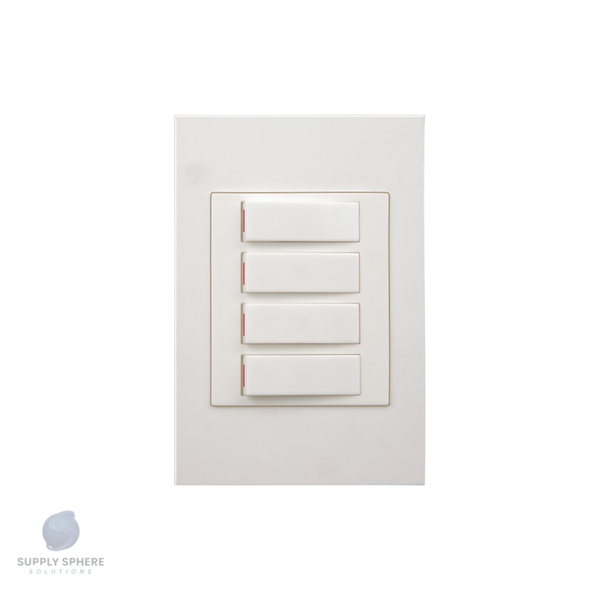 4 Lever (1x2 Way) Switch White