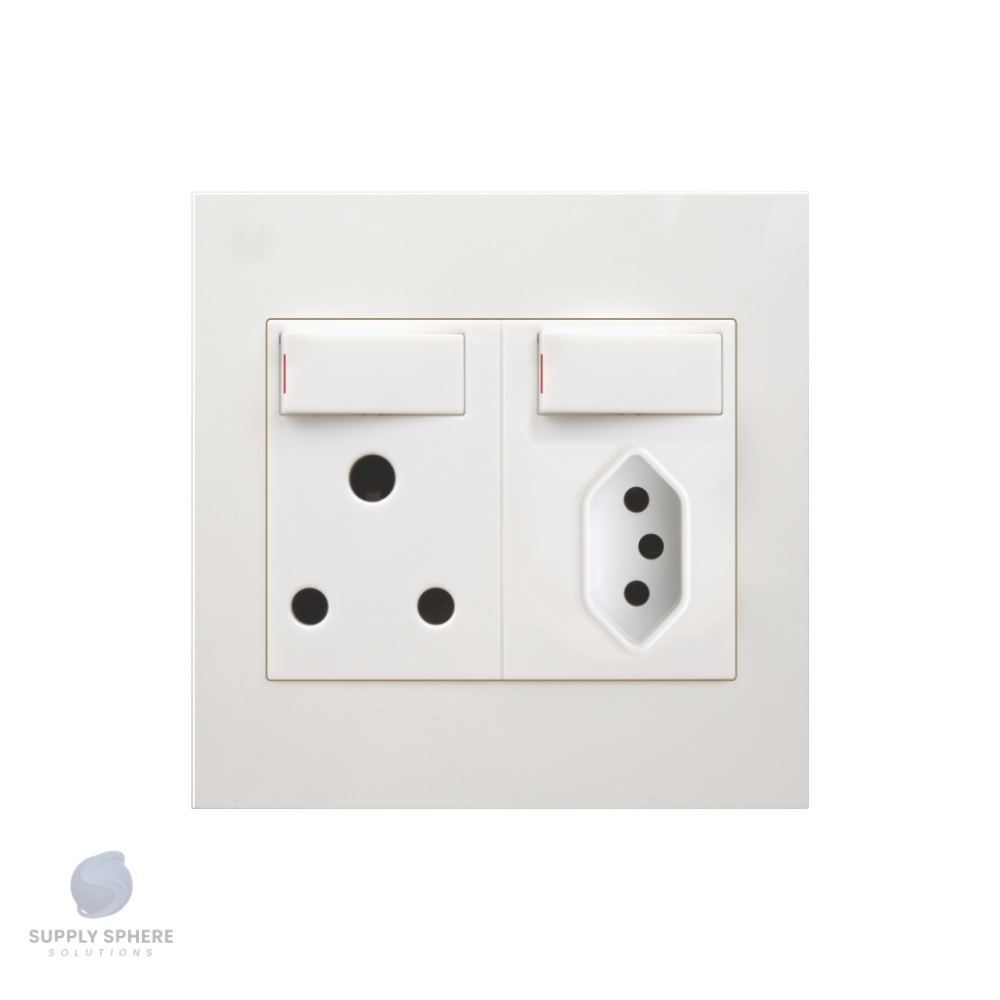 Single Switched Socket - 1x16A + 1 x IEC