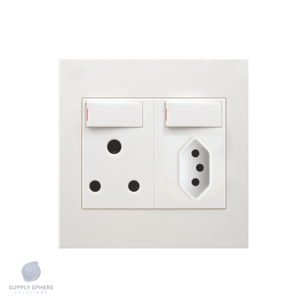 Single Switched Socket - 1x16A + 1 x IEC