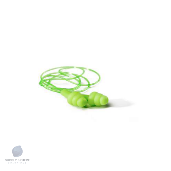Green MUSHROOM Re-Usable Earplug with green cord (SNR30)