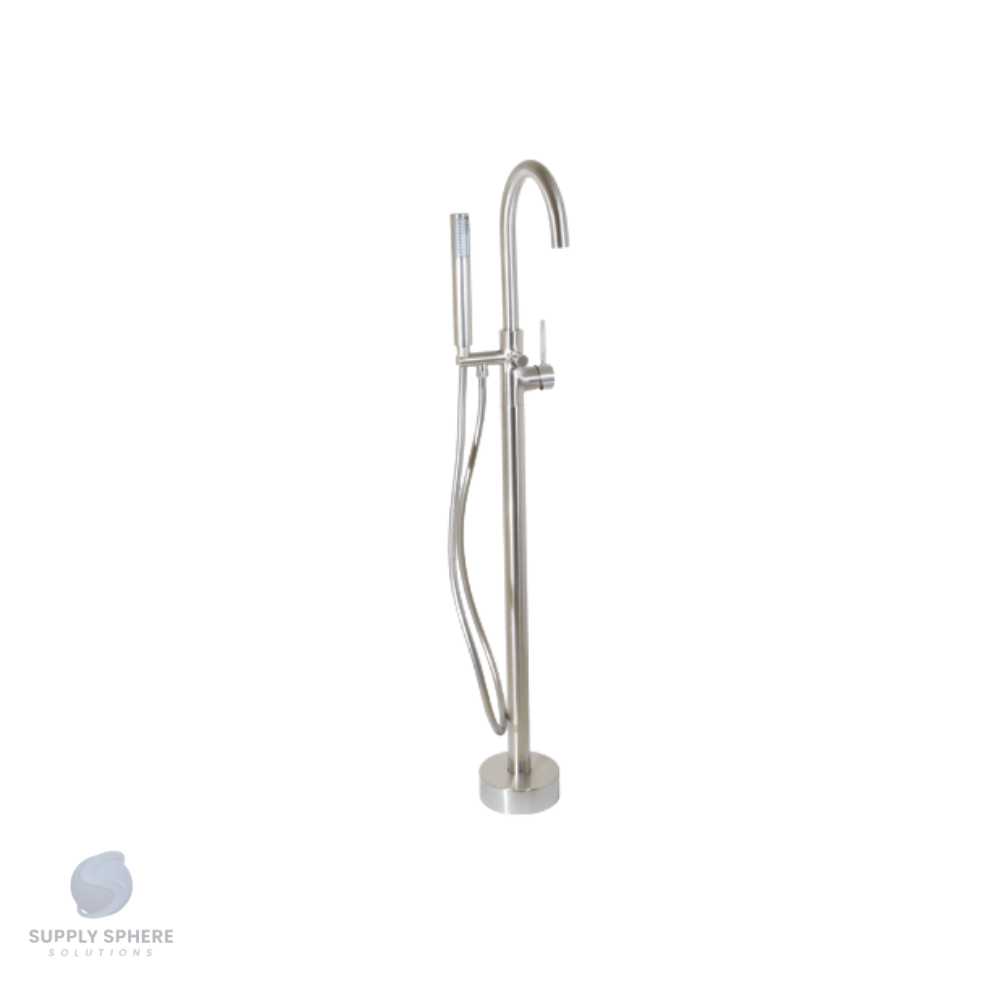 Round Stainless Free Standing Bath Mixer with H/S