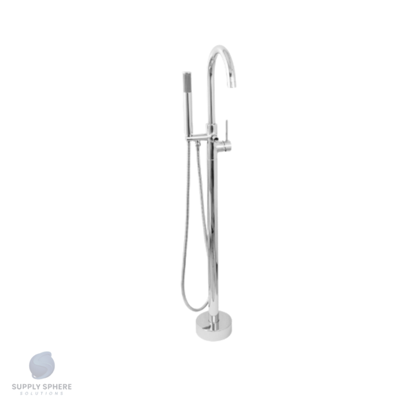 Round Chrome Free Standing Bath Mixer with H/S