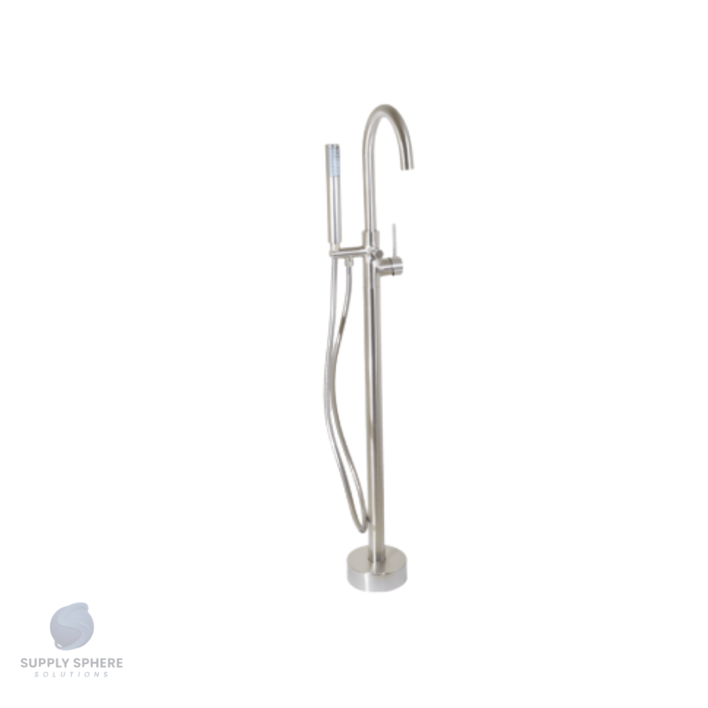 Round Stainless Free Standing Bath Mixer with H/S