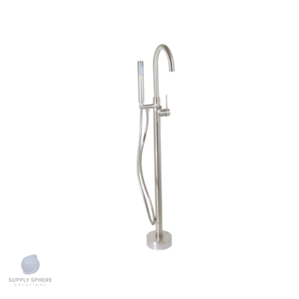 Round Stainless Free Standing Bath Mixer with H/S