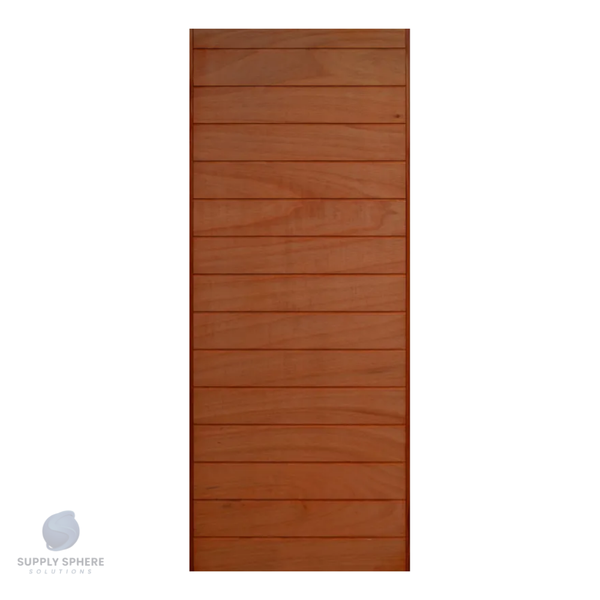 Hardwood Solid Entrance Door - 100Mm Wide Slats - 30Min Fire Door