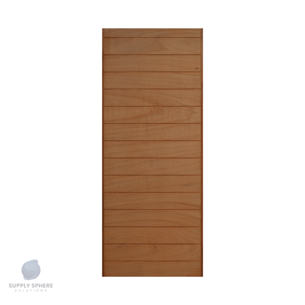 Hardwood Solid Entrance Door - 170Mm Wide Slats - 30Min Fire Door