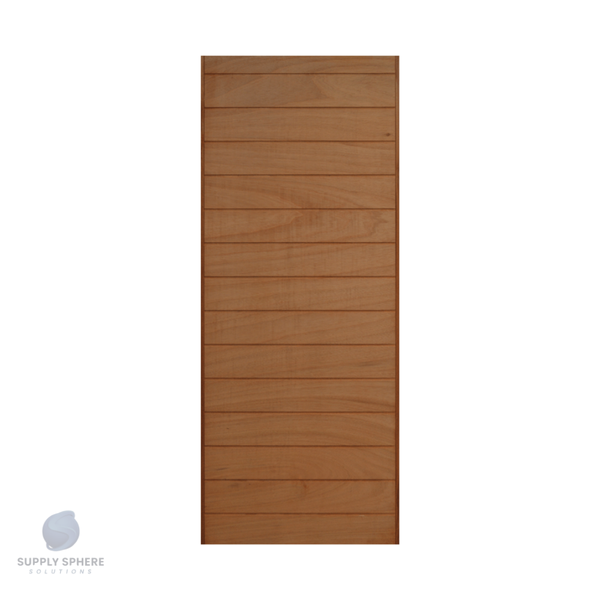 Hardwood Solid Entrance Door - 170Mm Wide Slats - 30Min Fire Door
