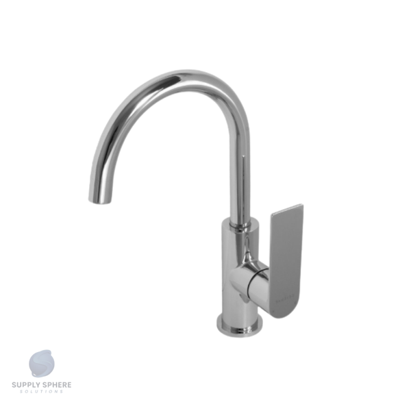Silk Chrome Gooseneck Basin Mixer