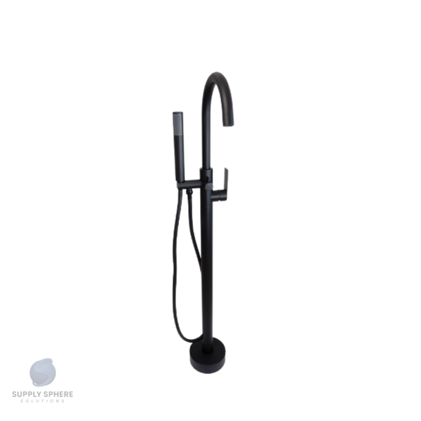 Silk Black Round Free Standing Bath Mixer with H/S