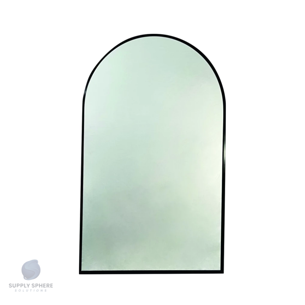 Panama Arched Aluminium Framed Mirror 500x800mm - Black