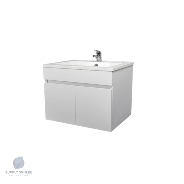 Zambezi White W/Hung Vanity 600x460x440 With Basin (doors)